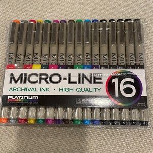 Micro Line archival ink pens 16 pack colors -BNIB